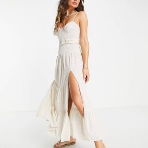 ASOS Design tiered maxi sundress in crinkle